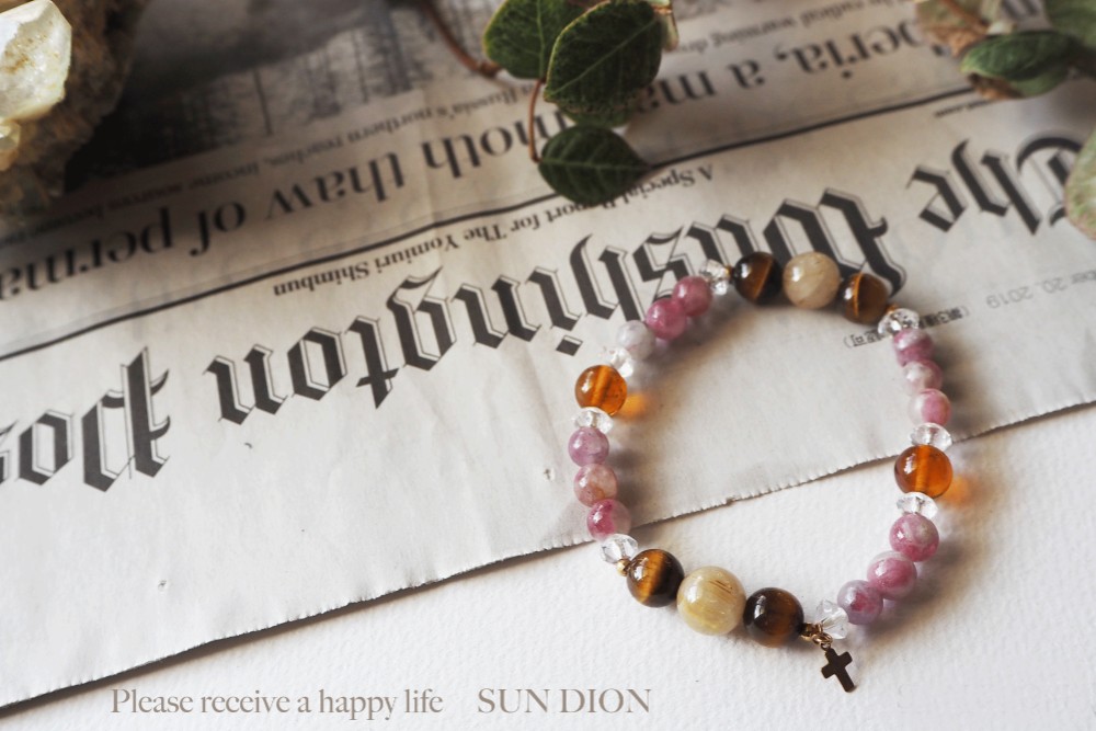 ｋ18クロス＆Aランクトルマリンブレスレット