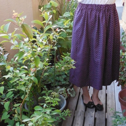 セール！久留米絣のスカート(紫） 2枚目の画像