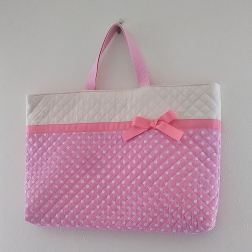 ハンドメイド オーダー レッスンバッグ 上履き入れ キルティング