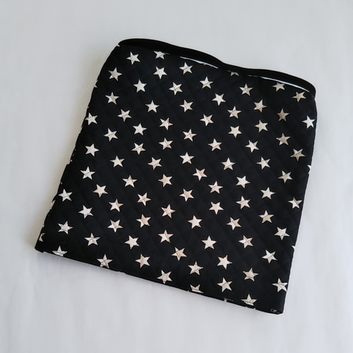 ☆+ﾟ星柄×黒キルティング 防災頭巾カバー 座布団カバー☆+ﾟ 防災頭巾 