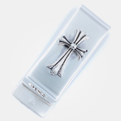 ハンドメイド チェーンクロスマネークリップ 十字架 シルバー