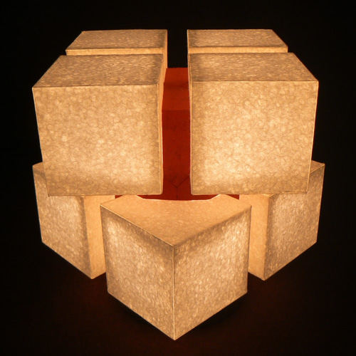 和紙の手作りランプシェード 美濃和紙使用 [函] 11-1 どこにもない癒し