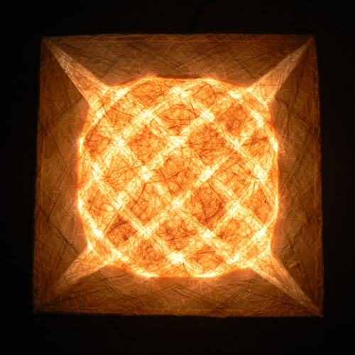 和紙の手作りランプシェード 美濃和紙使用 [郭] 2-2 どこにも