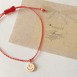 スマイルお守りミサンガ♡/アンクレット/イニシャルオーダー可です