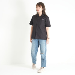 オープンカラーシャツ　半袖　ブラック/ユニセックス 3枚目の画像