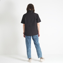 オープンカラーシャツ　半袖　ブラック/ユニセックス 5枚目の画像