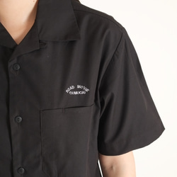 オープンカラーシャツ　半袖　ブラック/ユニセックス 6枚目の画像