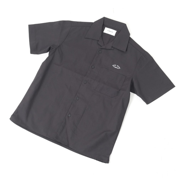 オープンカラーシャツ　半袖　ブラック/ユニセックス 7枚目の画像