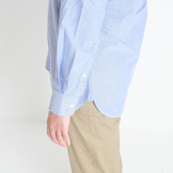 ボタンダウンシャツ　胸刺繡　ブルー/ユニセックス 5枚目の画像