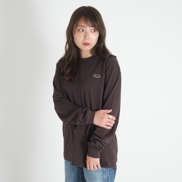 刺繍Tシャツ　長袖　ホワイト/ユニセックス 8枚目の画像