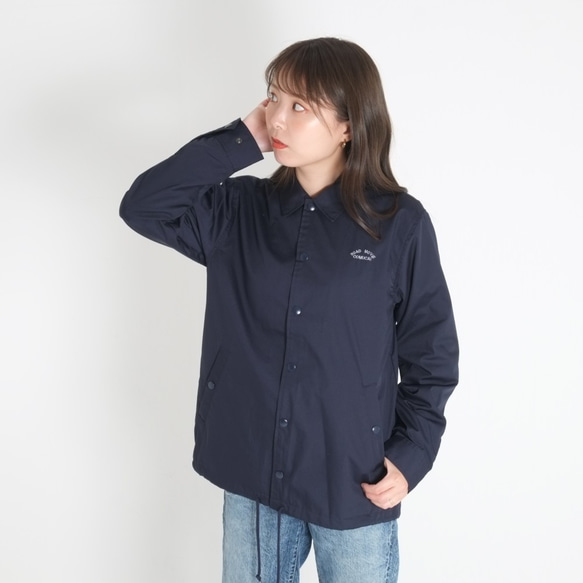 コーチジャケット 胸刺繍 ネイビー/ユニセックス ジャケット COMUCAI