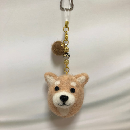 送料無料】【受注製作可能】♡羊毛フェルト♡ 柴犬 ストラップ 柴