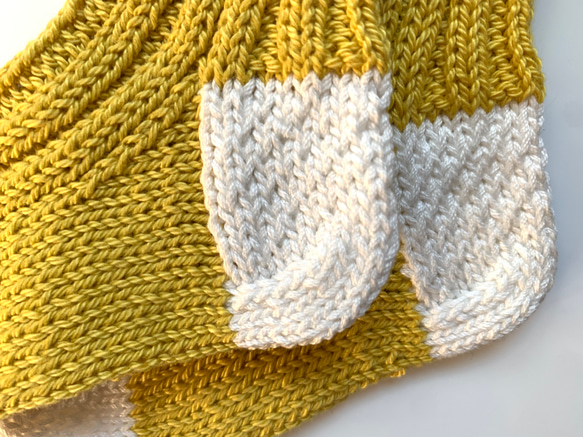 赤ちゃん用コットン糸の手編みの靴下(11.5cm〜14cm) 3枚目の画像