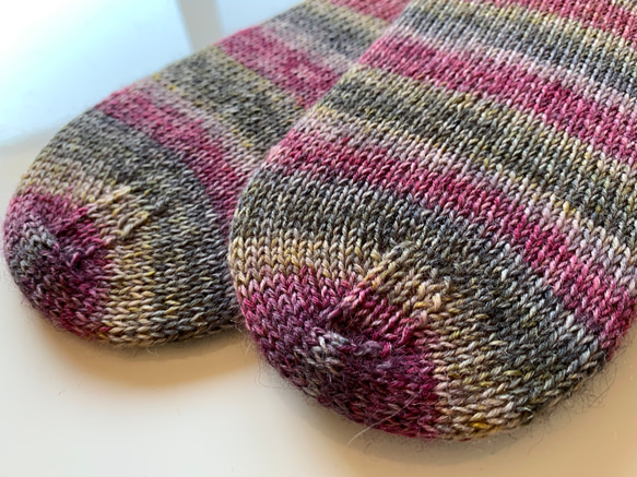 手編みの靴下　靴下　秋冬用 4枚目の画像