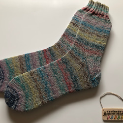 手編みの靴下 1枚目の画像