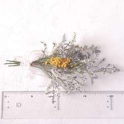 希少～小さめミモザのナチュラルスワッグ～ドライフラワー、花束、ブーケ、くすみ、秋色 2枚目の画像