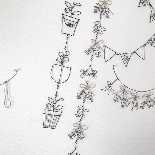 草花縦ガーランド＊ワイヤークラフト ガーランド にこちゃん 通販