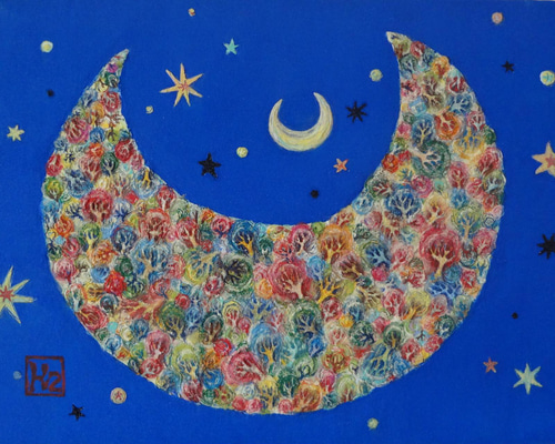 月ニ祈ル-Ⅰ～日本画collection～ 絵画 Kz 通販 283858｜Creema(クリーマ)