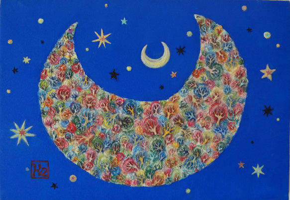 月ニ祈ル-Ⅰ～日本画collection～ 絵画 Kz 通販 283858｜Creema(クリーマ)