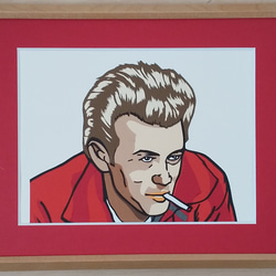 切り絵カラー原画「ジェームス・ディーン」 切り絵 只管はじめ