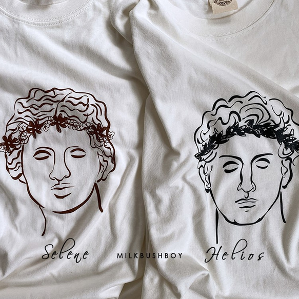 otona t-shirt 【 月の女神 selene 】オーガニックコットン　お揃い　夫婦　男女　カップル　友達 9枚目の画像