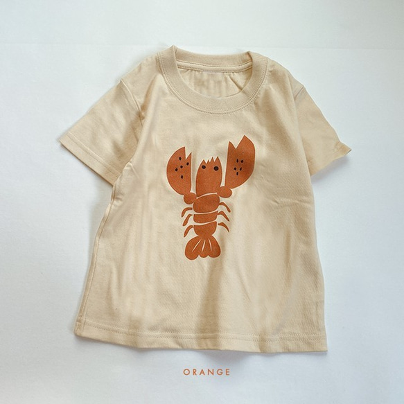 kids t-shirt 【lobster】ロブスター　ザリガニ　カニ　エビ　お揃い 4枚目の画像