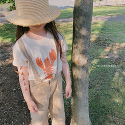 kids t-shirt 【lobster】ロブスター　ザリガニ　カニ　エビ　お揃い 9枚目の画像