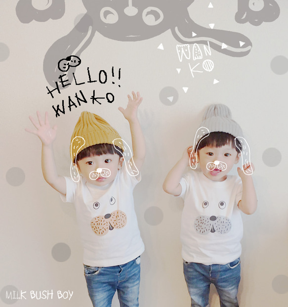kids t-shirt 【wanko】 1枚目の画像