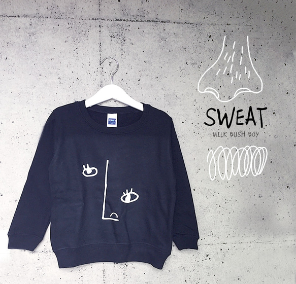 キッズSWEAT　face【BK】 3枚目の画像