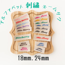 アルファベット］リボン刺繍 お名前ネームタグ 5枚セット 織ネーム