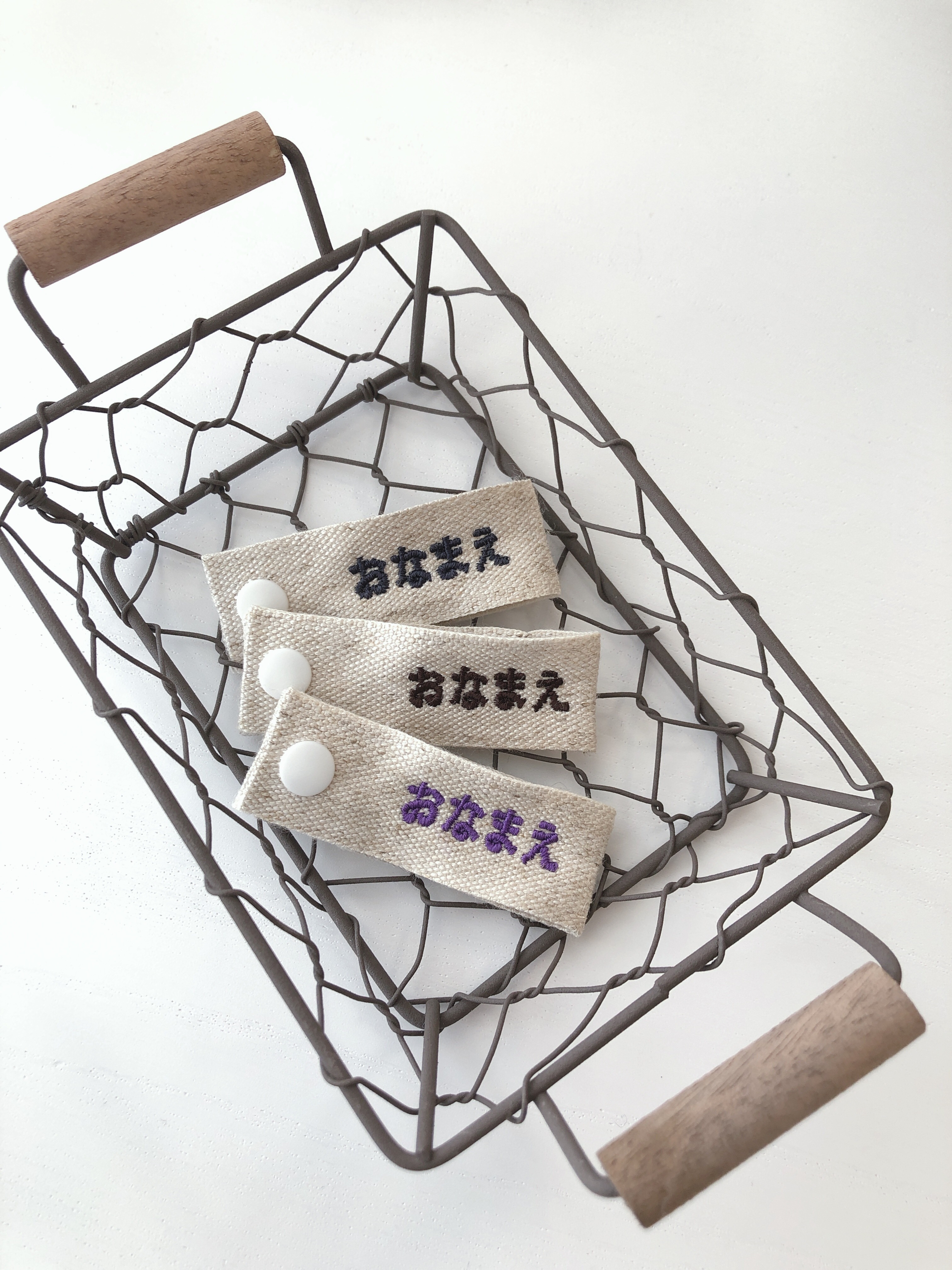 「ガーリーリボン」 刺繍 お名前ワッペン