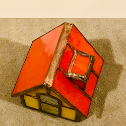 赤い屋根のLEDキャンドルランプ・ステンドグラス 8枚目の画像