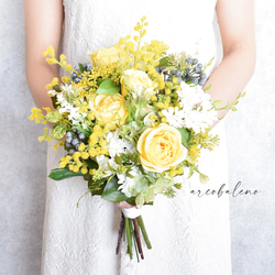 ブートニアサービス】＊ミモザとブルーベリーのビタミンカラー