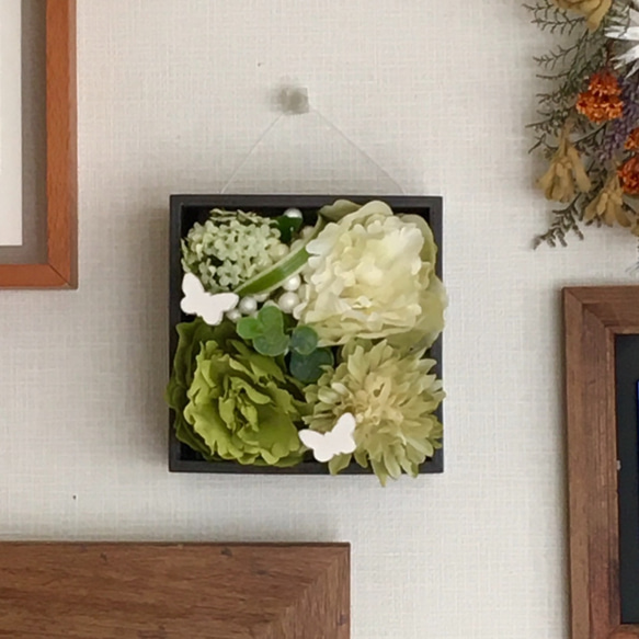 アロマ香るフラワーボックス(White&Green)・op/アロマオイル付き 3枚目の画像