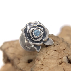 薔薇 メンズピアス ブルートパーズ/シルバー925 片耳/セカンドピアス