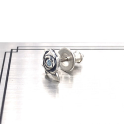 玫瑰男士耳環藍色托帕石/銀 925 一隻耳朵/第二隻耳環留存/男士禮物/snd107 第9張的照片