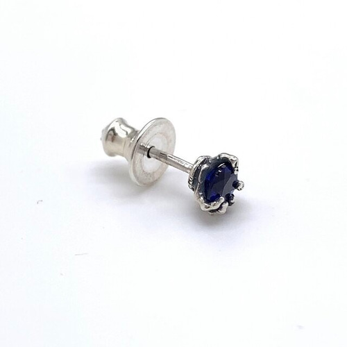 合成サファイア シルバーピアス メンズ/シルバー925 片耳