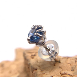 白金男士耳環藍寶石/k18 一隻耳朵/第二隻耳環/男士禮物/pe29 第3張的照片