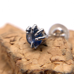 白金男士耳環藍寶石/k18 一隻耳朵/第二隻耳環/男士禮物/pe29 第4張的照片