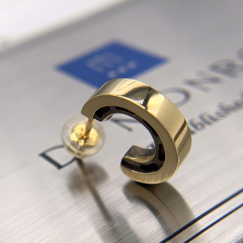 シンプル フープピアス メンズ/k18ゴールド 片耳用/シンプル