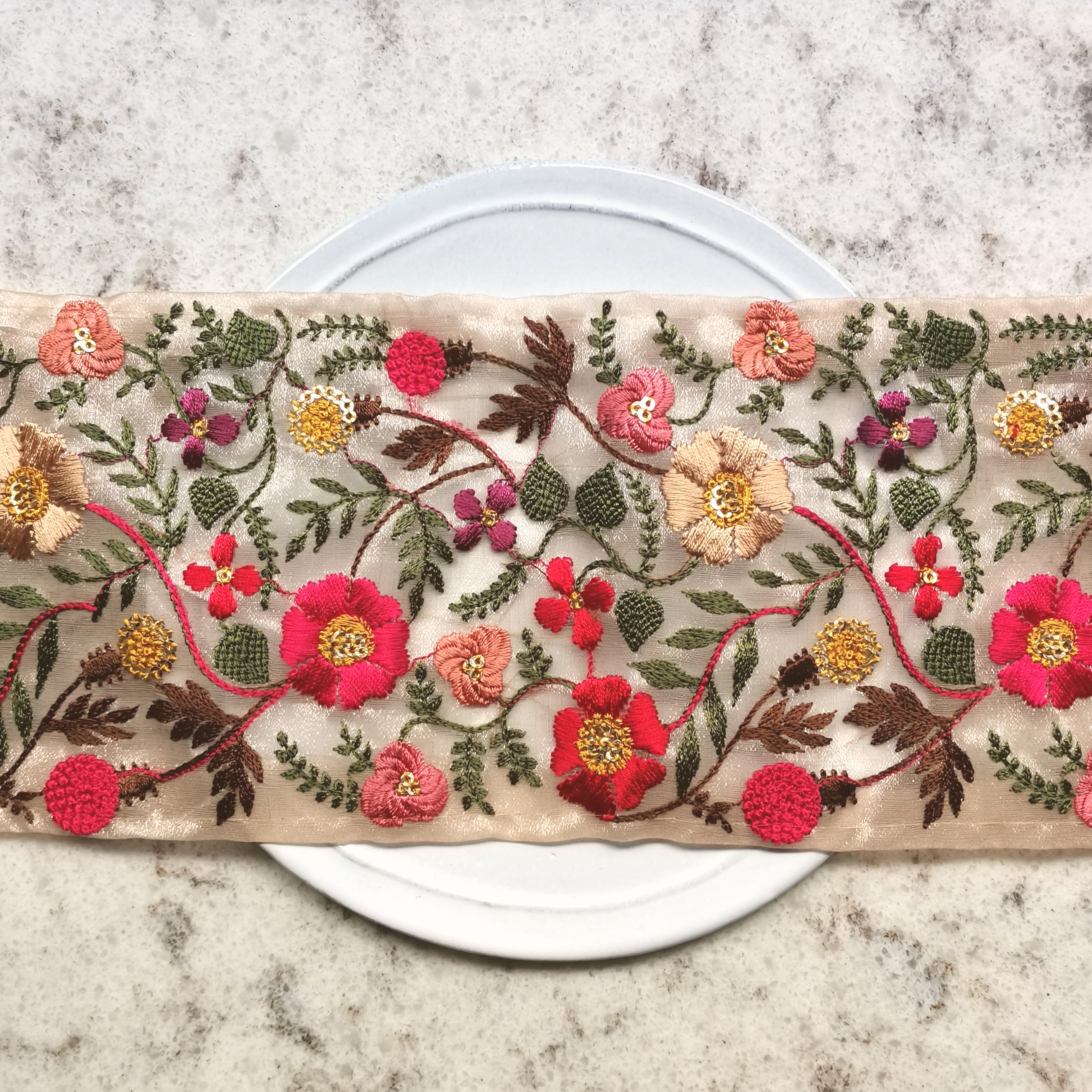 W16 ☆50cm☆インド刺繍リボン リボン・テープ Keys TOKYO 通販