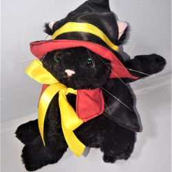 受注生産・ハロウィン黒猫のぬいぐるみ 1枚目の画像