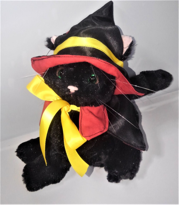 受注生産・ハロウィン黒猫のぬいぐるみ 1枚目の画像
