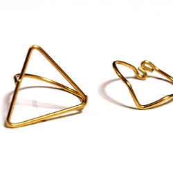 brass tri▲ & wavy rings 1枚目の画像