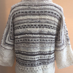 手紡ぎ糸で編んだジャケット 2枚目の画像