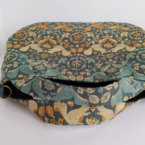 点と線模様製作所 リスノモリ 2wayコロリンバッグ 刺繍生地 ショルダー