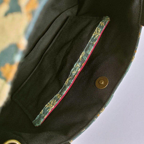 点と線模様製作所 リスノモリ 2wayコロリンバッグ 刺繍生地 ショルダー