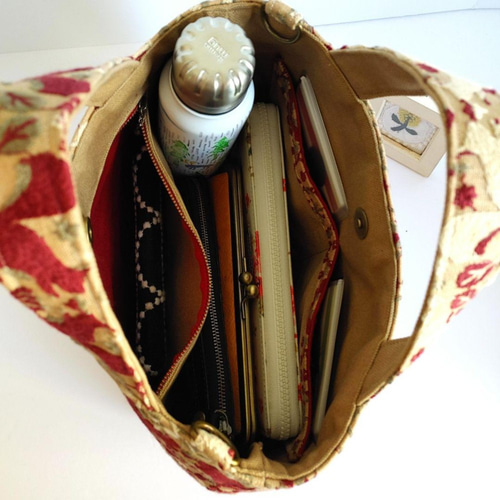 SALE 点と線模様製作所 リスノモリ ベージュ 2wayパニーニ風 刺繍生地  