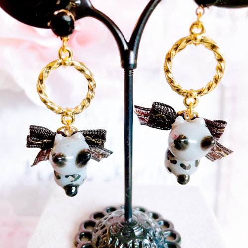 大人可愛い猫ちゃんピアス♡ ピアス（その他） OHI♡handmade