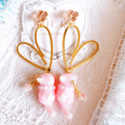 ☆コーヒー牛乳とlovely猫ちゃんピアス☆ めちゃめちゃ可愛い猫ちゃんピアス♡ ピアス（その他） 中止キャンセル